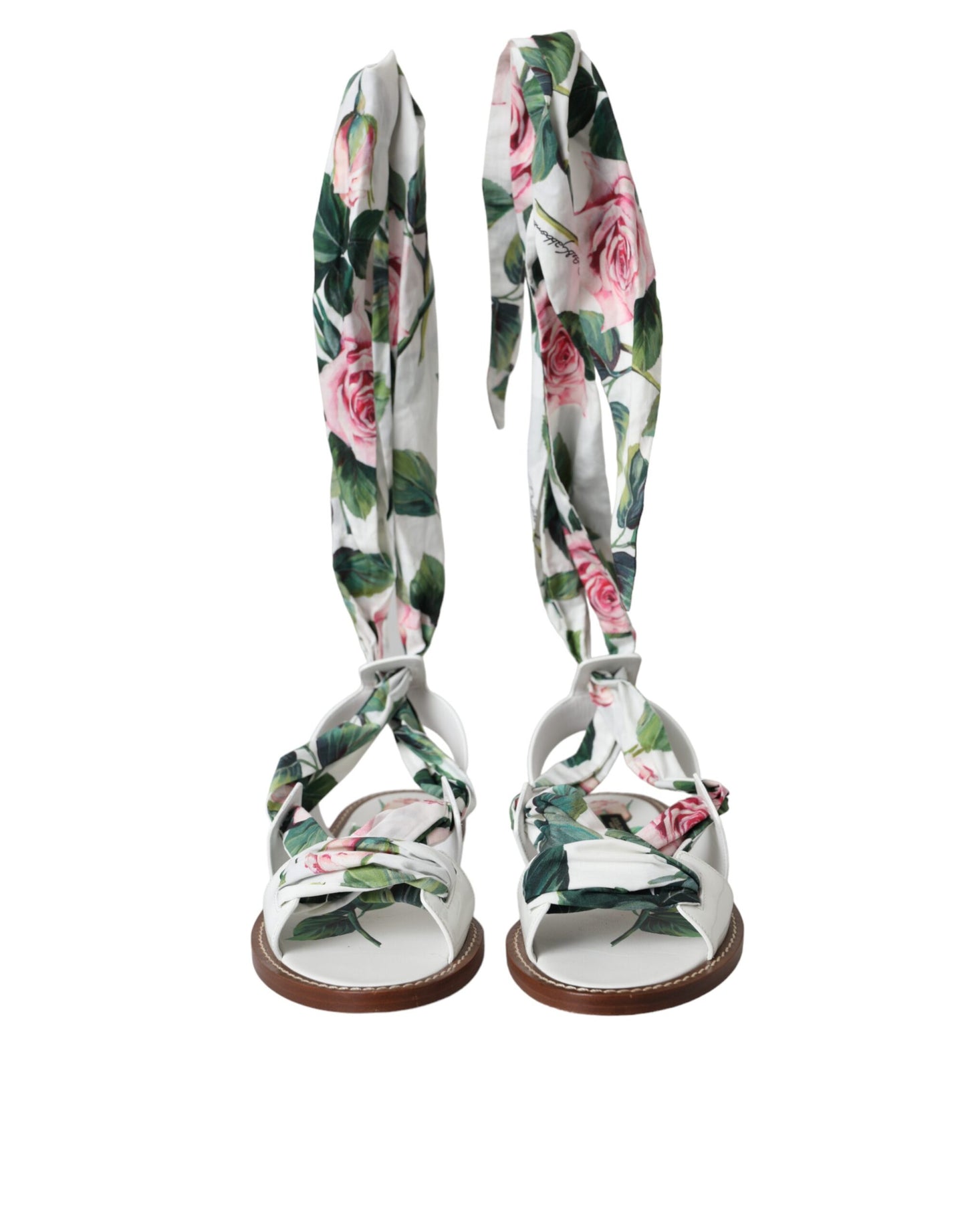  - Multicolor Floral Print Ankle Wrap Sandals Shoes