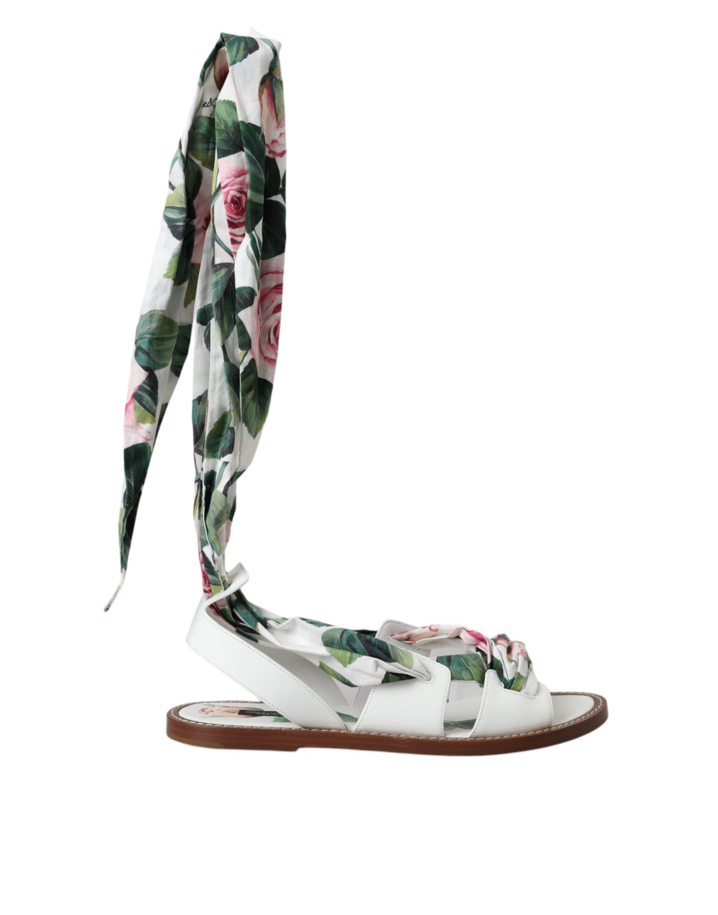  - Multicolor Floral Print Ankle Wrap Sandals Shoes