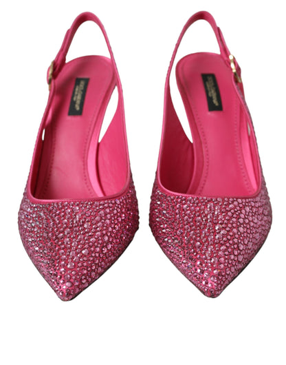  - Pink Strass Crystal Heels Slingbacks Shoes