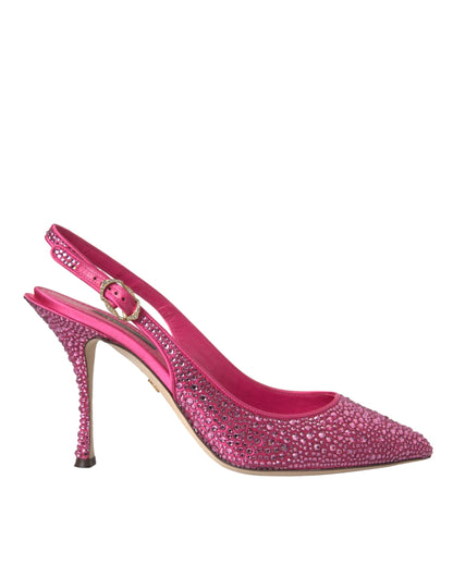  - Pink Strass Crystal Heels Slingbacks Shoes