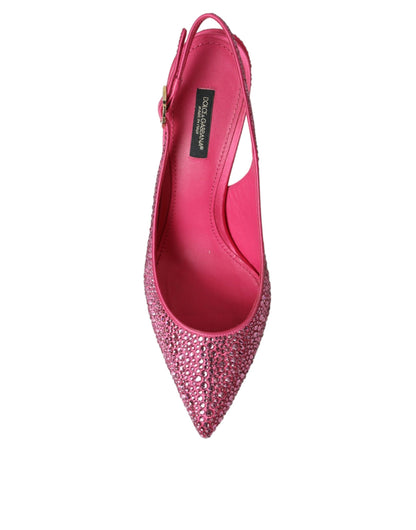  - Pink Strass Crystal Heels Slingbacks Shoes