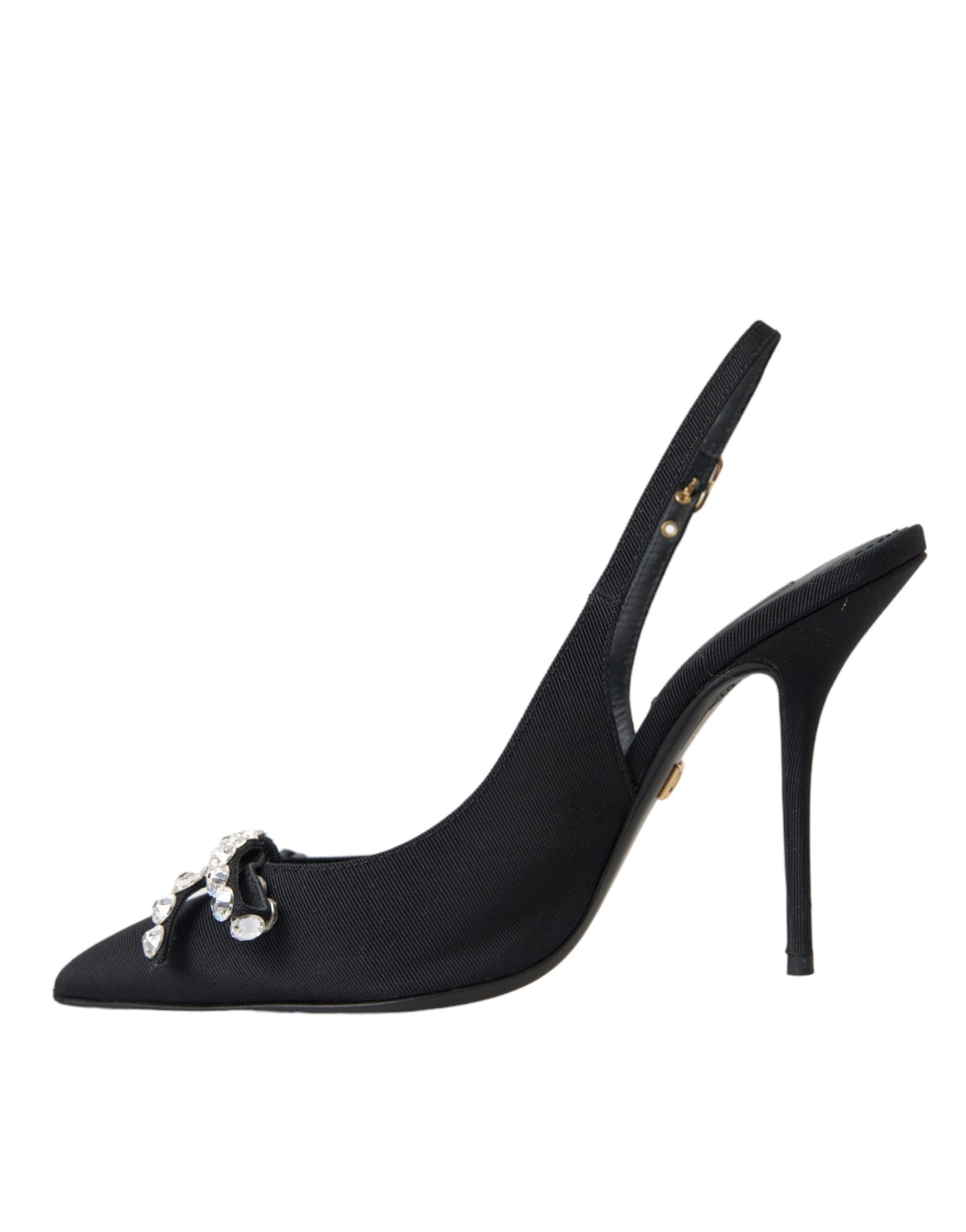 Black Crystal Embellished Slingback Shoes