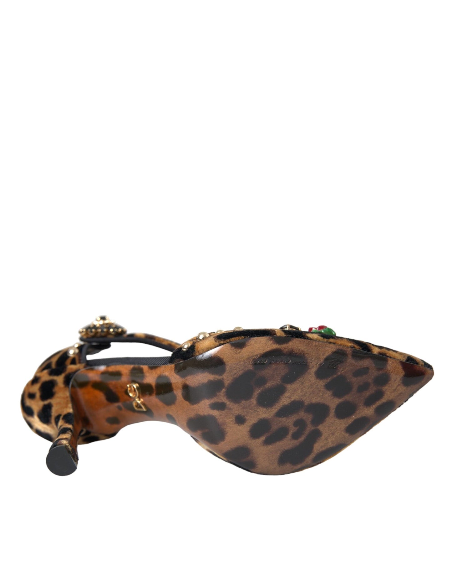  - Brown Leopard Floral Crystal Mary Janes Pumps Shoes