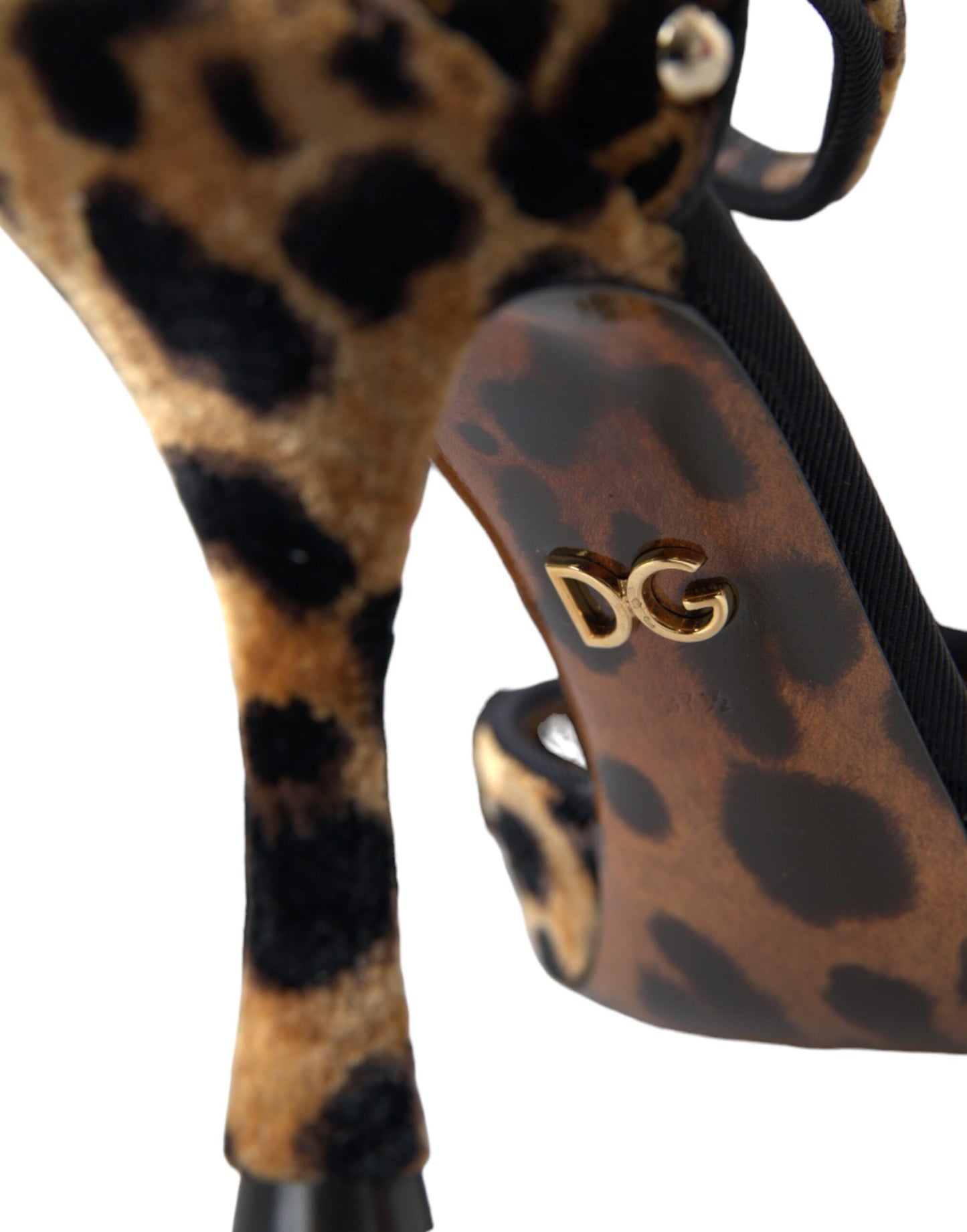  - Brown Leopard Floral Crystal Mary Janes Pumps Shoes