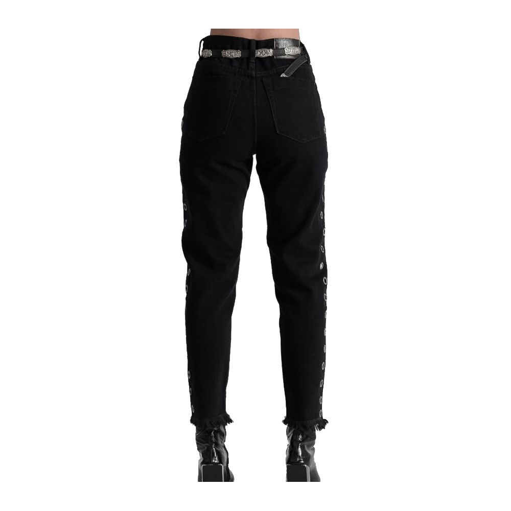  - Black Cotton Jeans & Pant