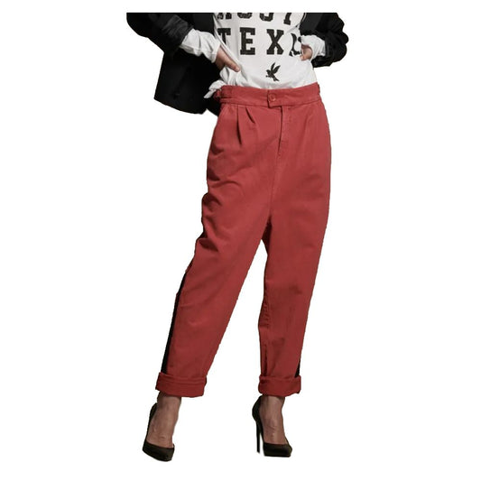  - Red Cotton Jeans & Pant