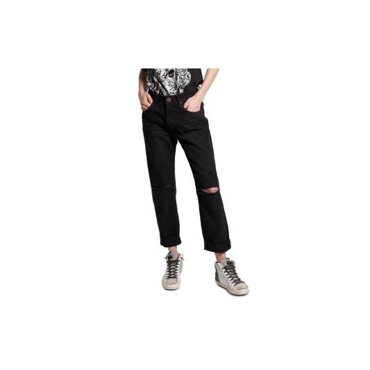  - Black Cotton Jeans & Pant