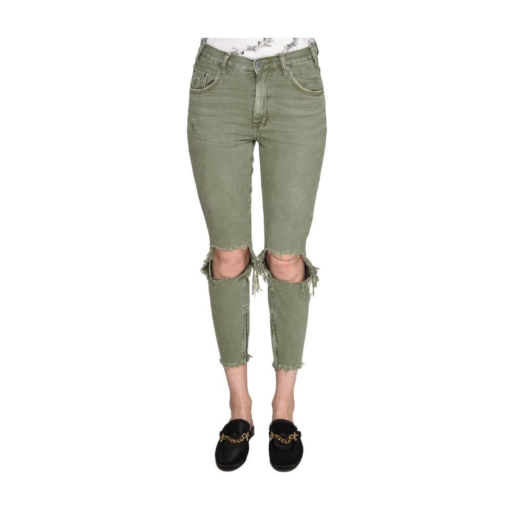  - Green Cotton Jeans & Pant