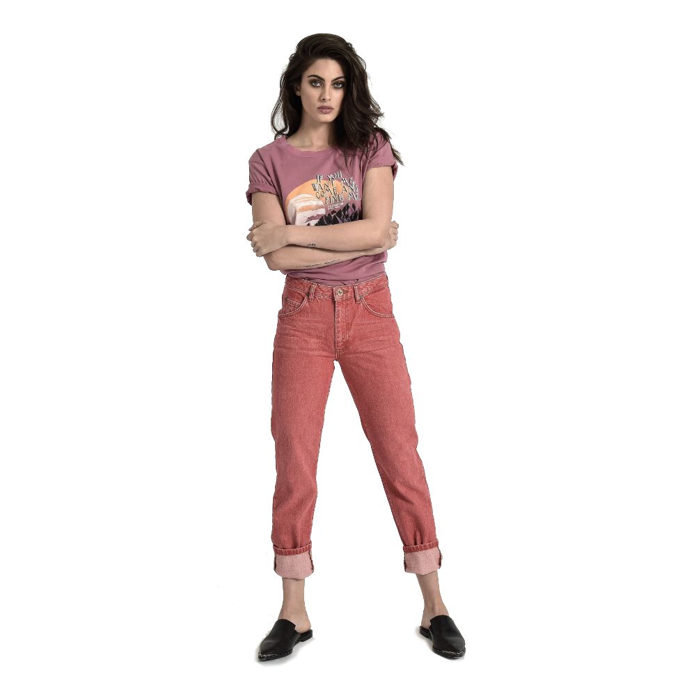  - Red Cotton Women Jeans