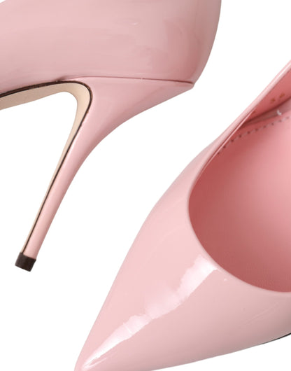 Light Pink Patent Leather Pump Heels Shoes - The Luxe Alliance