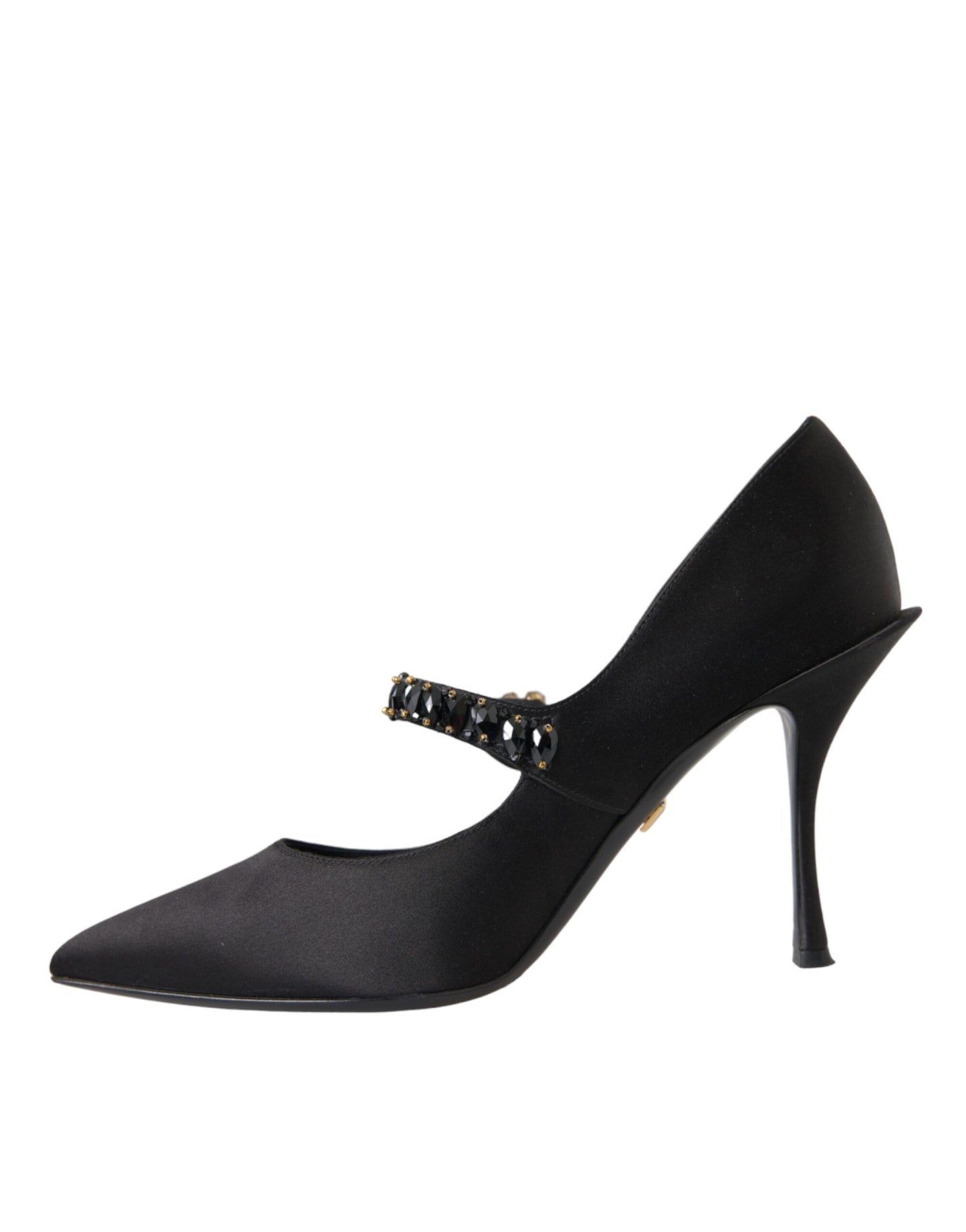  - Black Mary Jane Crystal Heels Pumps Shoes