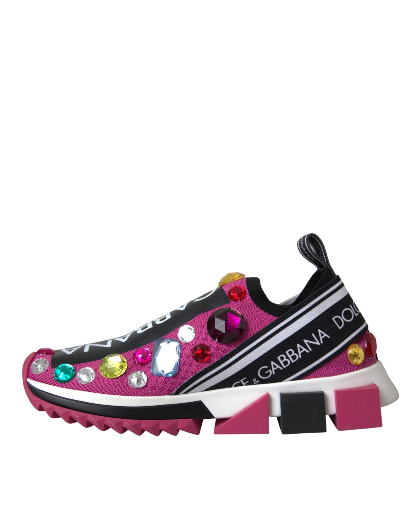 Pink Sorrento Crystals Sneakers Shoes - The Luxe Alliance