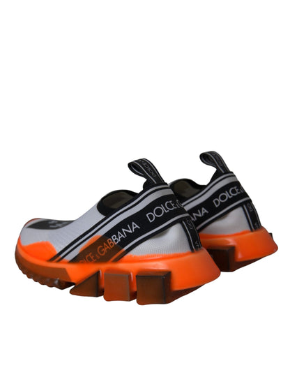  - Black White Orange Slip On Sorrento Sneakers Shoes