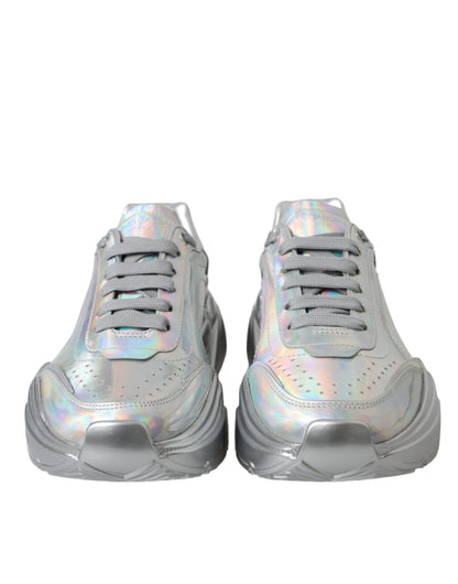  - Silver Iridescent DAYMASTER Leather Sneakers Shoes