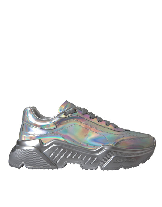  - Silver Iridescent DAYMASTER Leather Sneakers Shoes