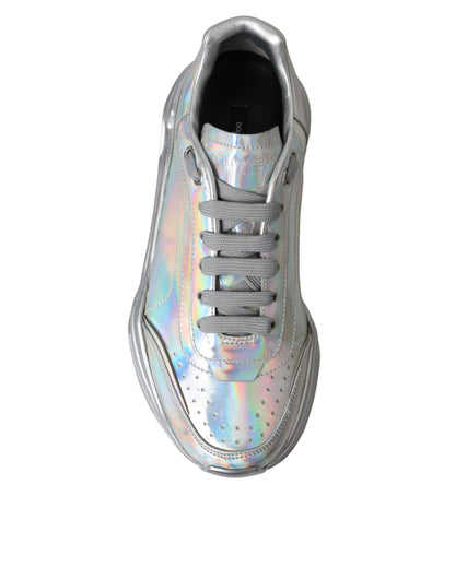  - Silver Iridescent DAYMASTER Leather Sneakers Shoes