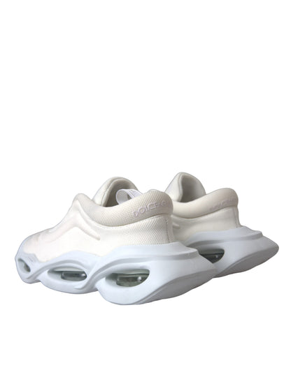  - White Padded Fabric Wave Low Top Sneakers Shoes