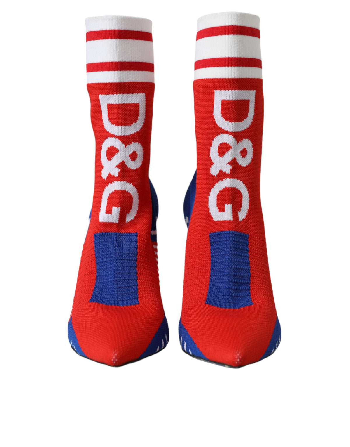 Dolce & Gabbana Red Blue Stretch Sock Style Short Boots