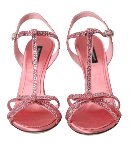  - Pink Strass Ankle Strap Heels Sandals Shoes