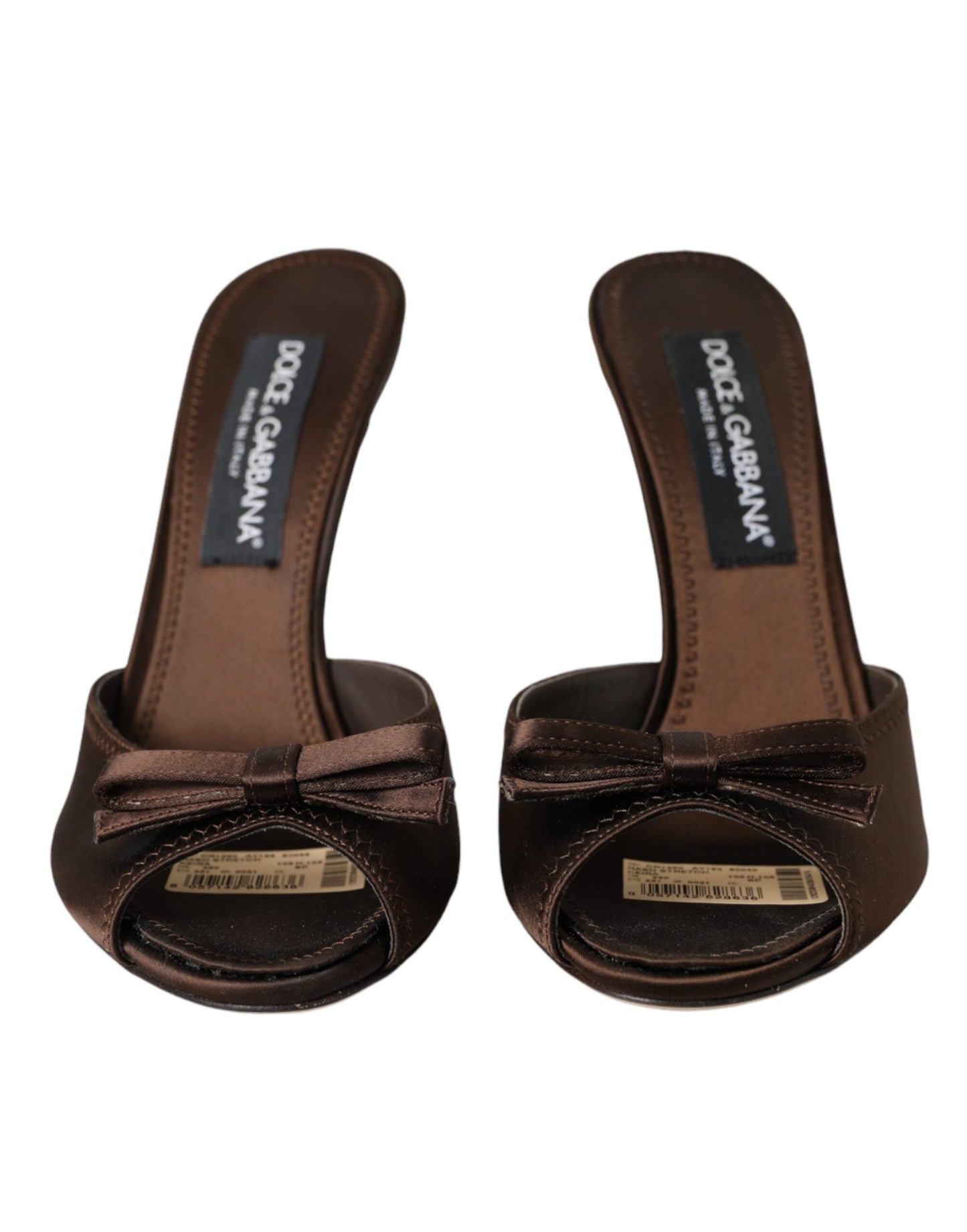  - Brown Suede Leather Slides Heels Sandals Shoes