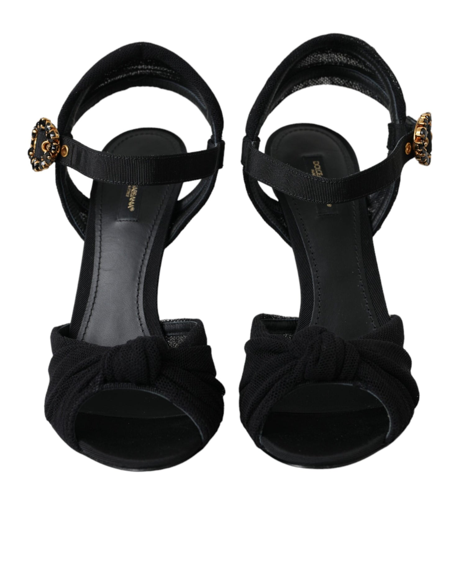 Black Suede Crystals Keira Sandals Shoes - The Luxe Alliance