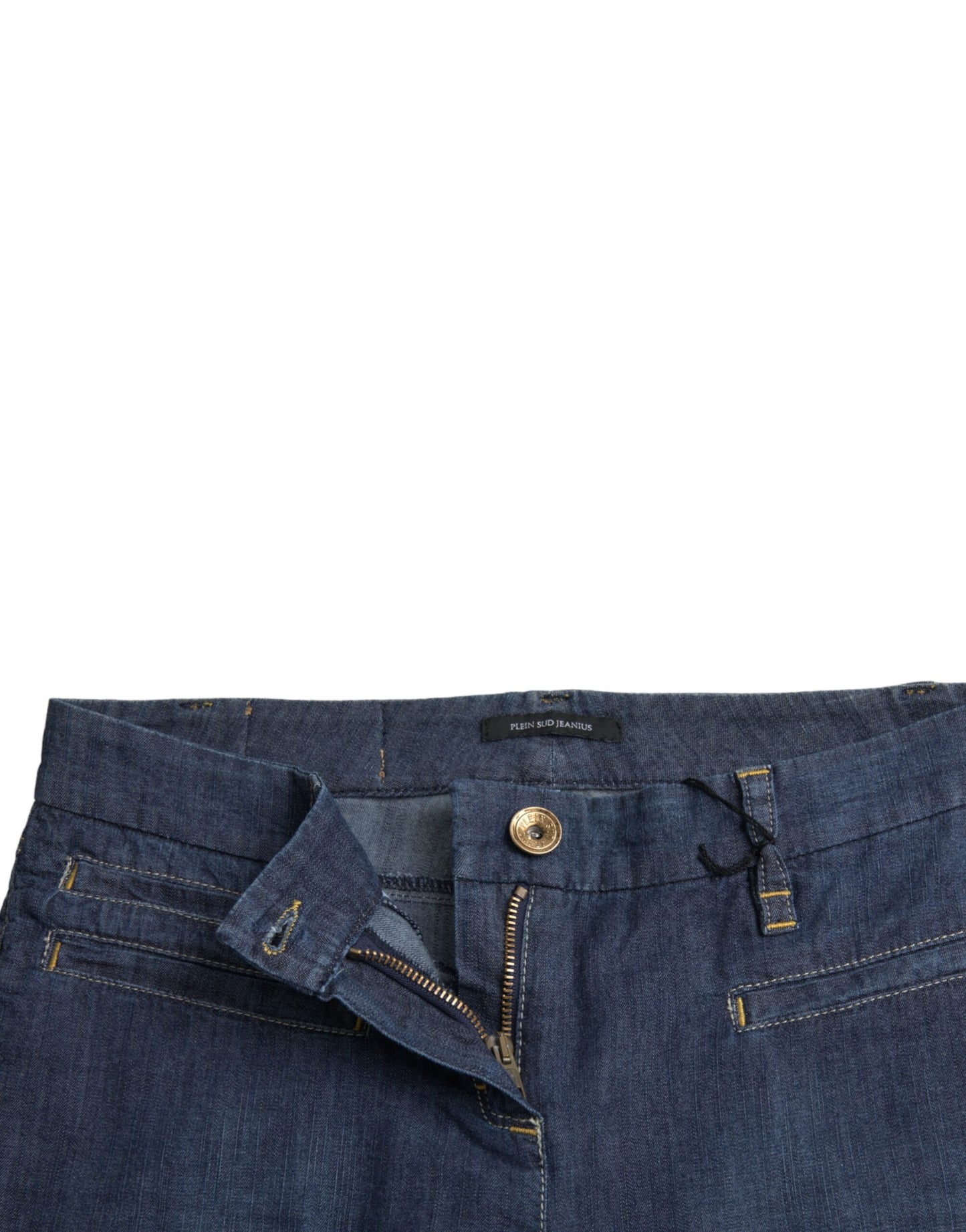 Dark Blue Cotton Bootcut Denim Jeans - The Luxe Alliance