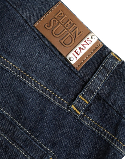 Dark Blue Cotton Bootcut Denim Jeans - The Luxe Alliance