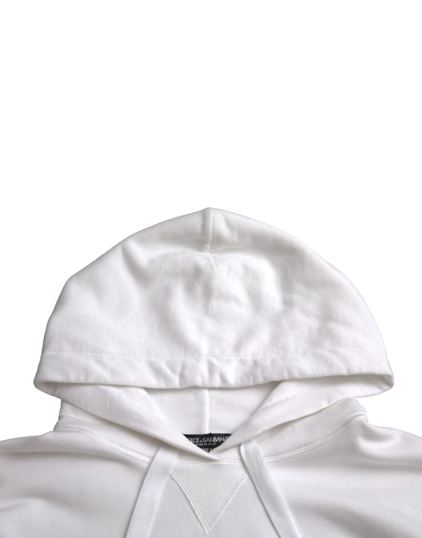 White Cotton Logo Hoodie Pullover Sweater - The Luxe Alliance