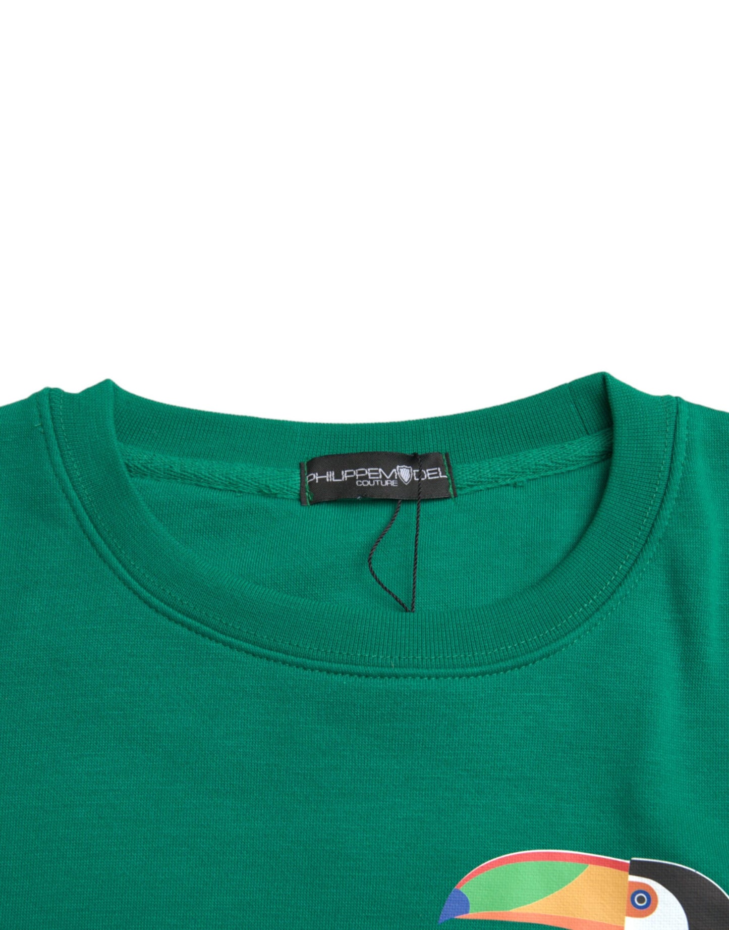 Green Cotton Logo Print Long Sleeves Pullover Sweater - The Luxe Alliance