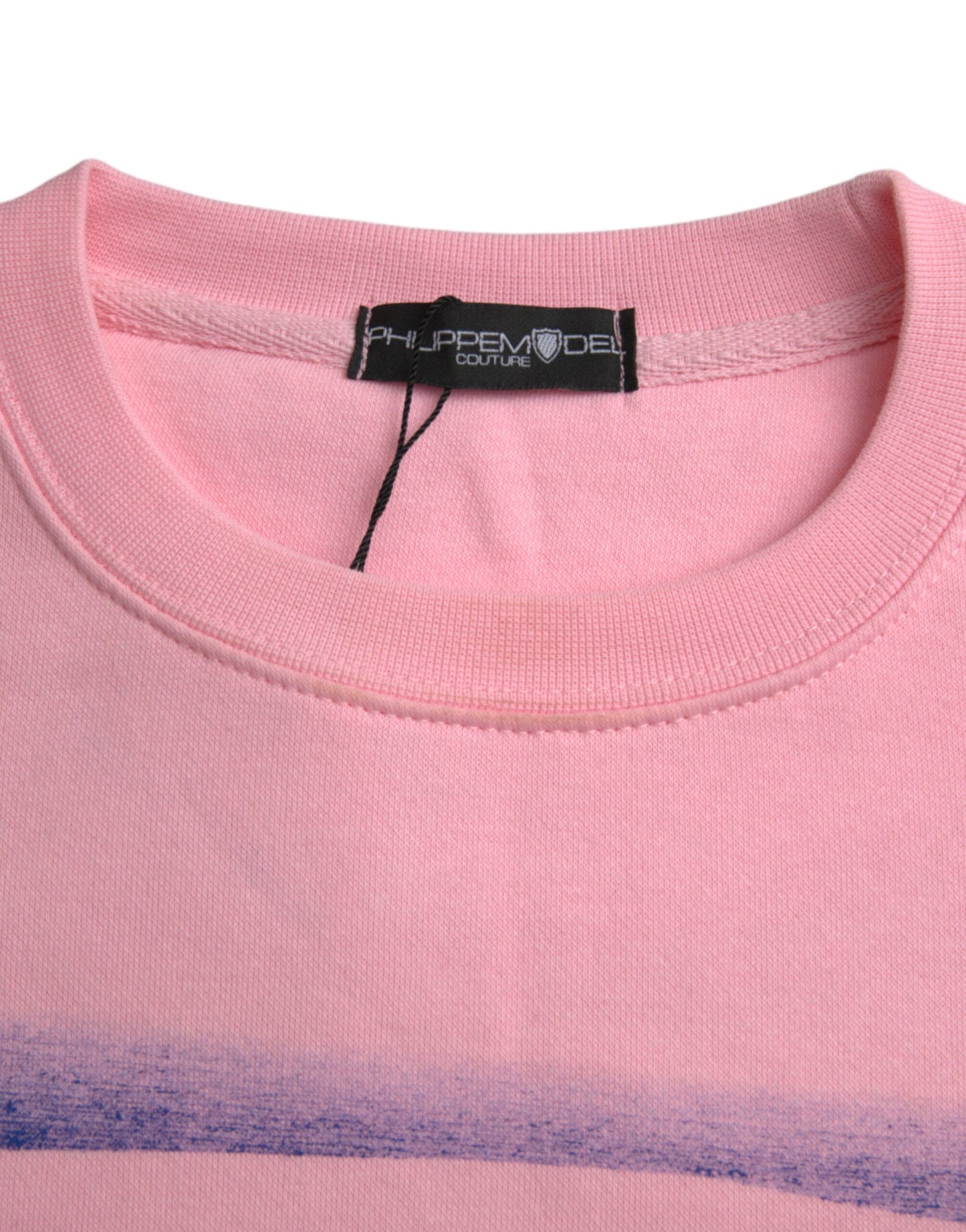 Pink Cotton Logo Print Long Sleeves Pullover Sweater - The Luxe Alliance