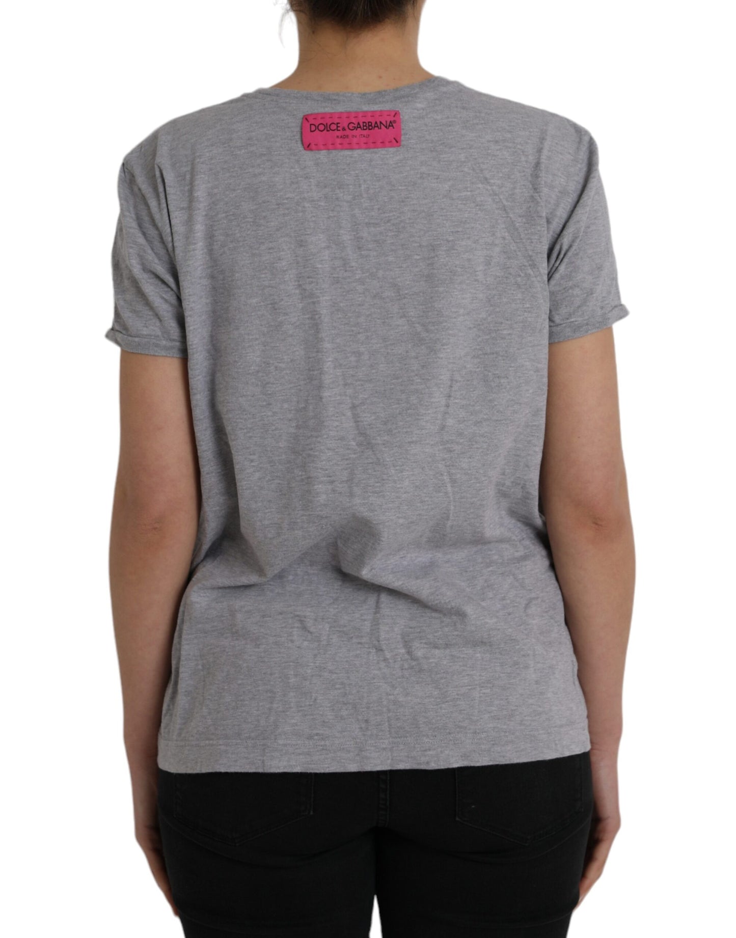  - Gray Cotton L'Amore E'Bellezza Top T-shirt