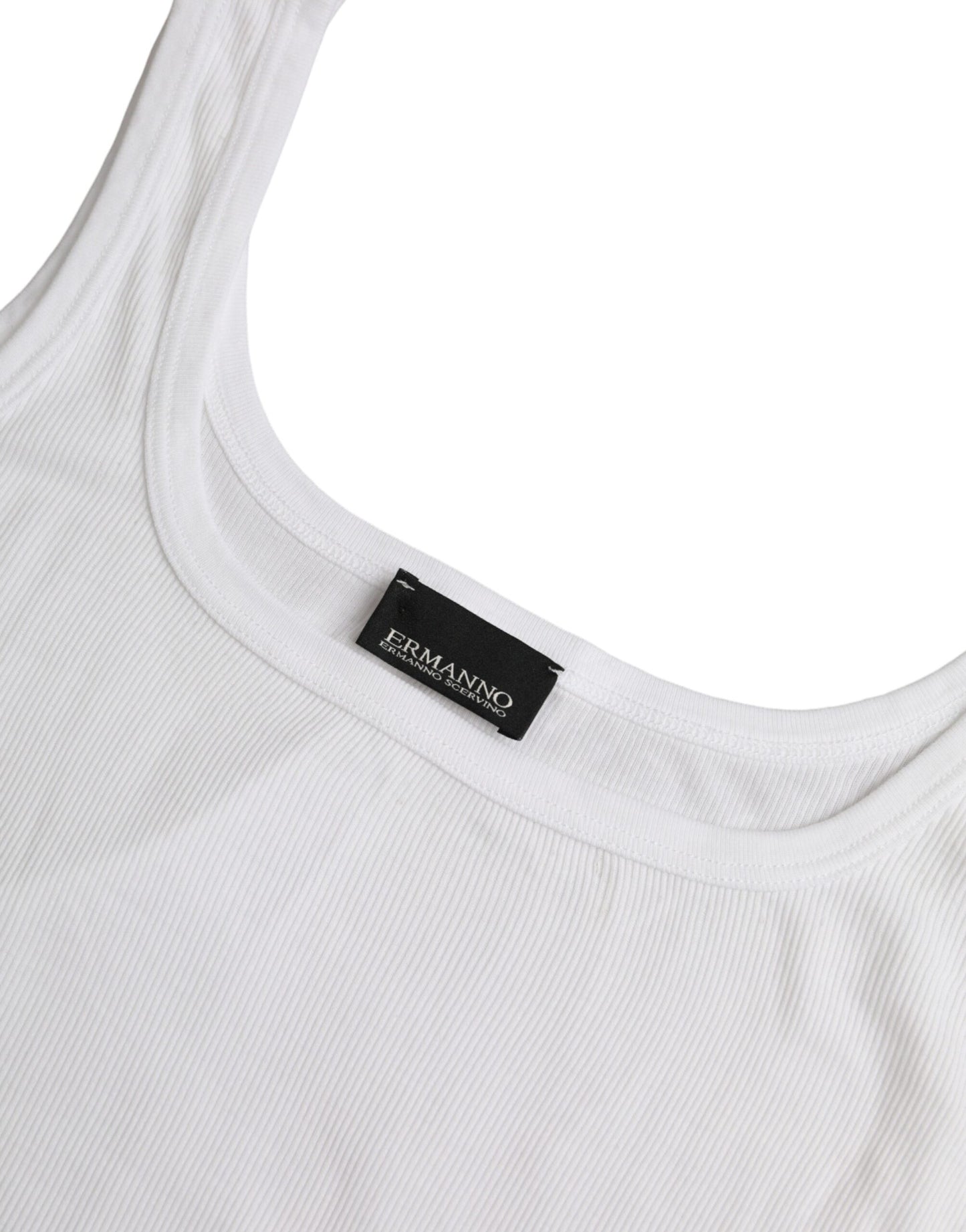  - White Cotton Sleevelesss Tank Casual Top