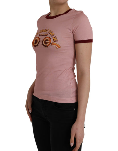 Pink Cotton Short Sleeves Crew Neck T-shirt - The Luxe Alliance