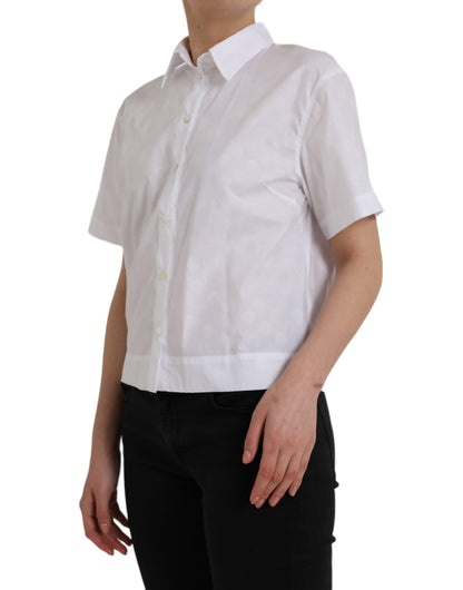  - White Collared Short Sleeve Polo Shirt Top