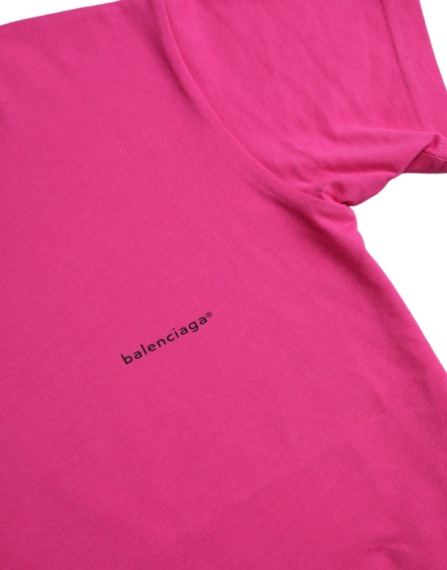  - Pink Cotton Crew Neck Short Sleeves Tee T-shirt