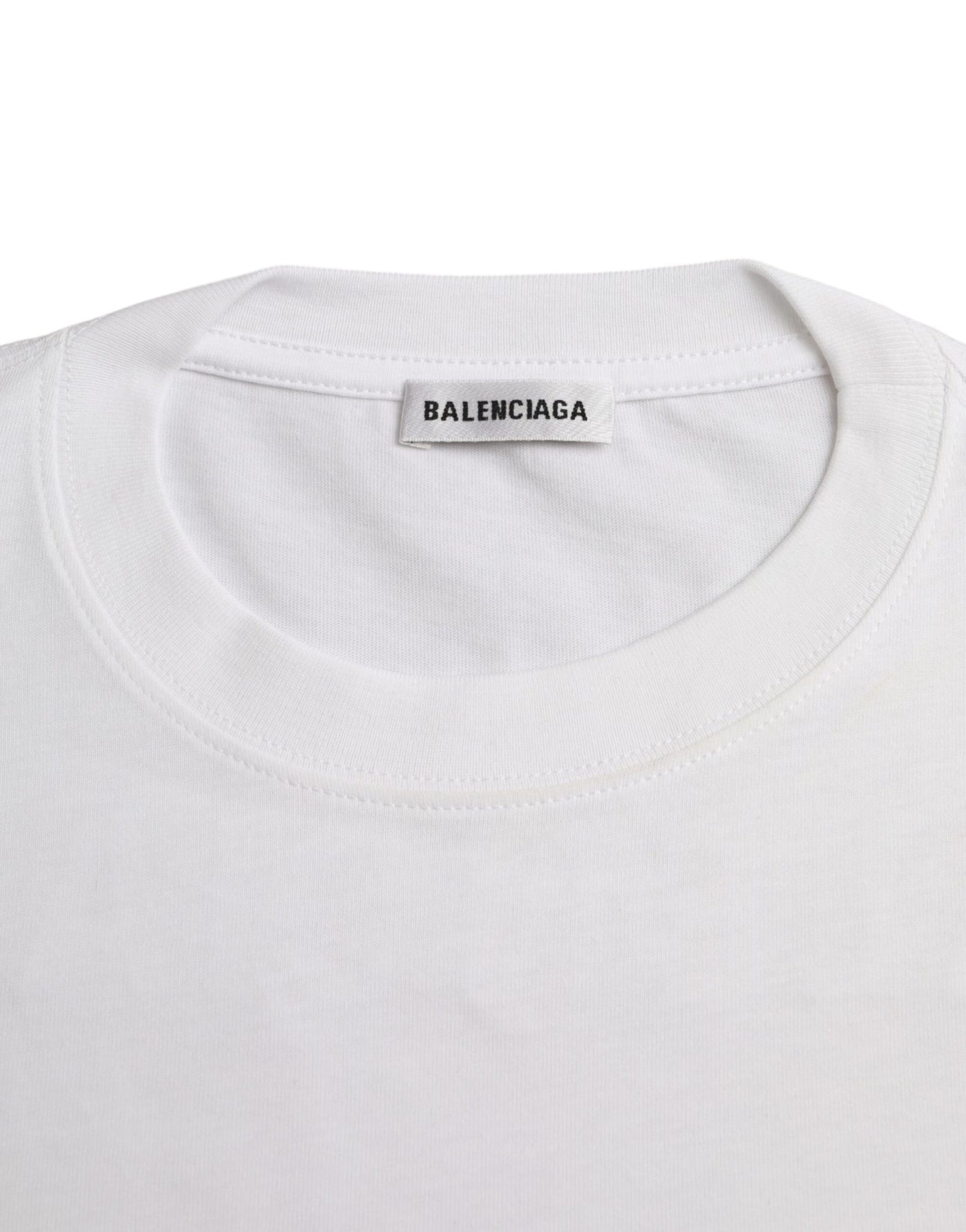  - White Cotton Crew Neck Short Sleeves T-shirt