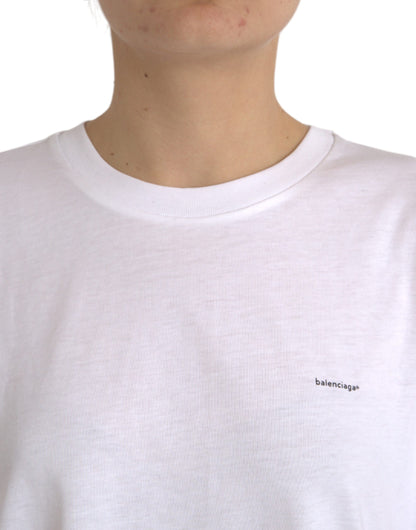  - White Cotton Crew Neck Short Sleeves T-shirt