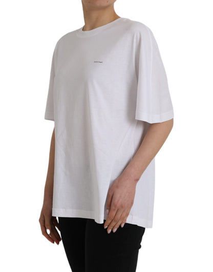  - White Cotton Crew Neck Short Sleeves T-shirt