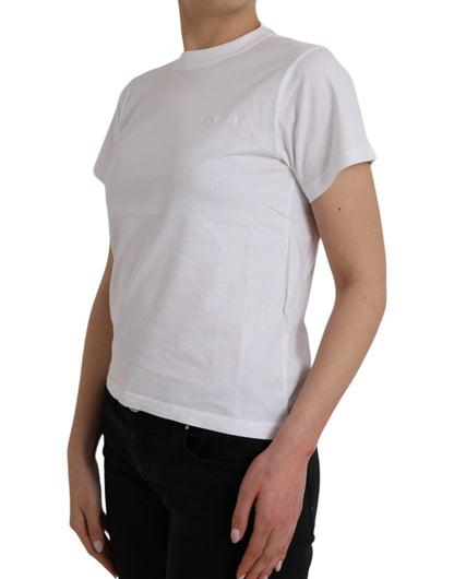  - White Cotton Crew Neck Short Sleeves Tee T-shirt