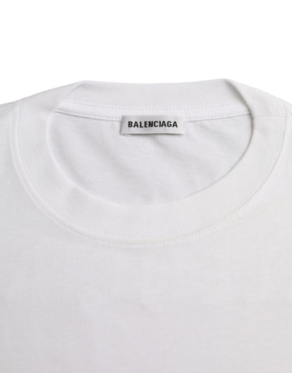  - White Cotton Crew Neck Short Sleeves Tee T-shirt