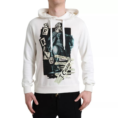  - White Caesar Cotton Hooded Pullover Sweater