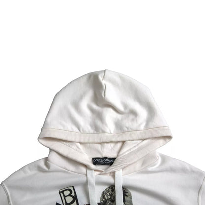  - White Caesar Cotton Hooded Pullover Sweater