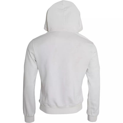  - White Caesar Cotton Hooded Pullover Sweater