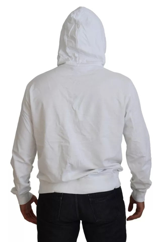  - White Cotton Hooded Sweatshirt Sweater