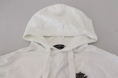  - White Cotton Hooded Sweatshirt Sweater