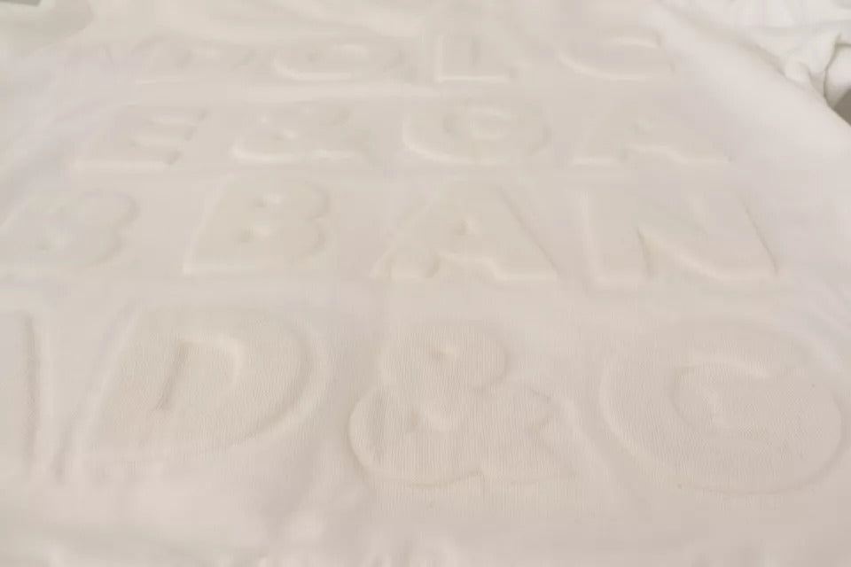  - White Logo Embossed Cotton Sweatshirt Sweater