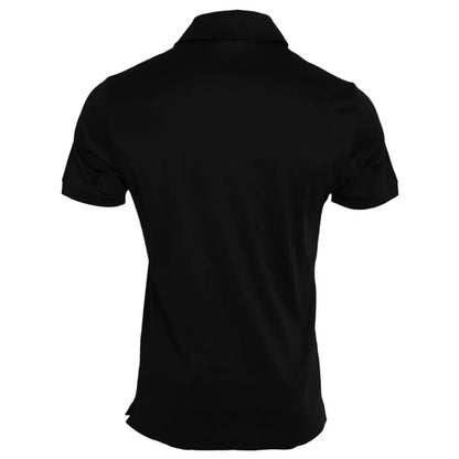  - Black Logo Cotton Collared Polo Top T-shirt