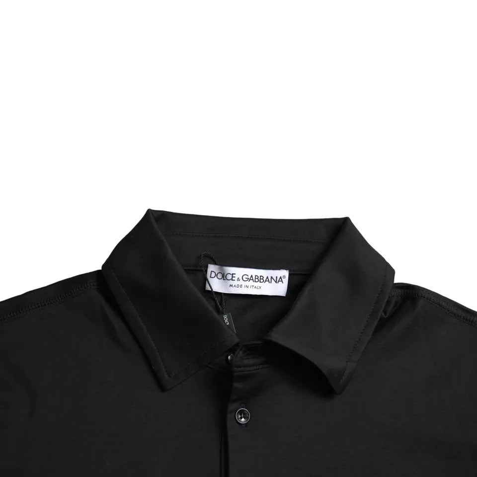  - Black Logo Cotton Collared Polo Top T-shirt