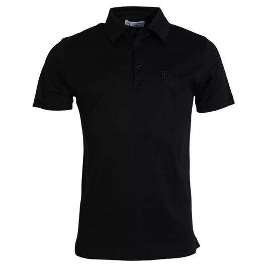  - Black Logo Cotton Collared Polo Top T-shirt