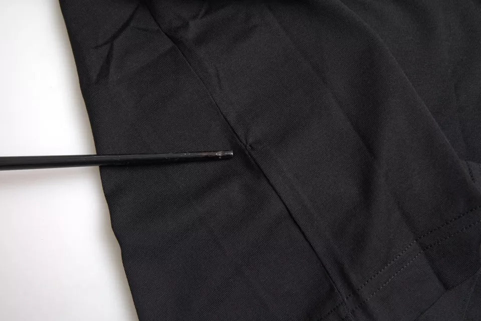  - Black Logo Patch Cotton Crew Neck T-shirt